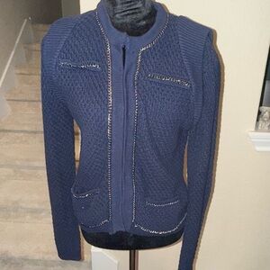 Ellison Blue Textured Cardigan